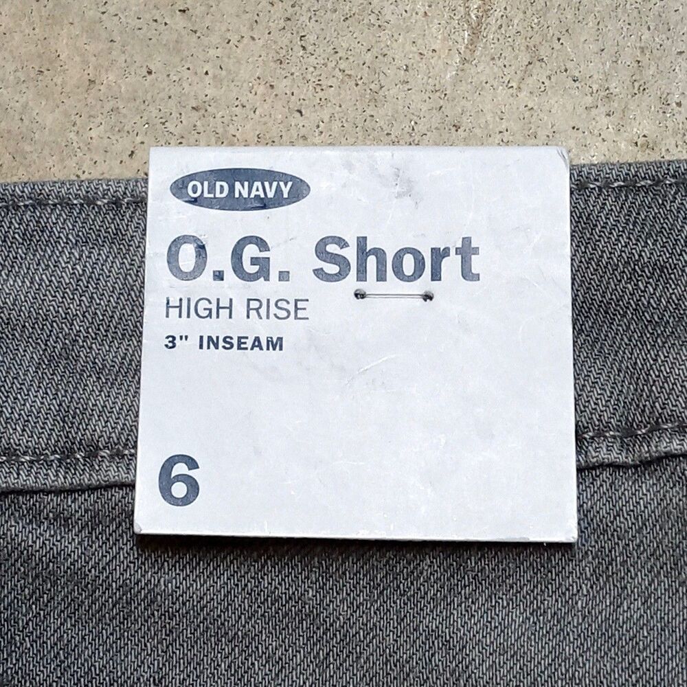Old Navy O.G. Shorts Womens 6 Gray High Rise Distressed Cutoff Jean Jort Stretch - Picture 6 of 10